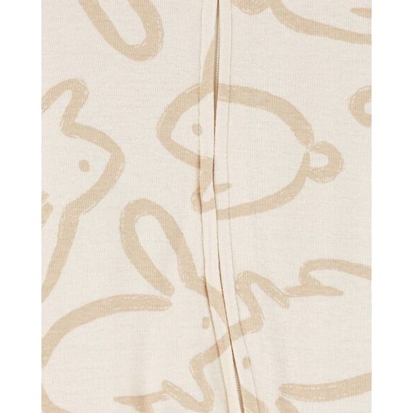 Carters Baby Pajamas Footed Sleeper 2 Way Zipper Bunny‎ Print 3 Months - Picture 4 of 7